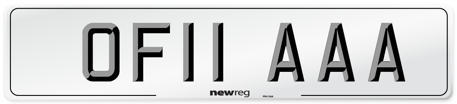 OF11 AAA Number Plate from New Reg